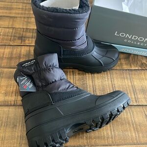 NEW Boys London Fog black snowboots size 1M